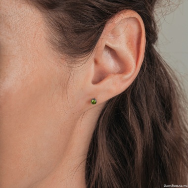 Пусеты Fiore Luna, Cubic zirconia Apple Green, SWE0128 AG S Пусеты Fiore Luna, Cubic zirconia Apple Green, SWE0128 AG S